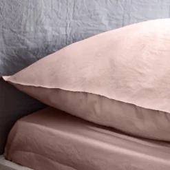 Linnea Drap housse uni 160x200 cm MILA 100% polyester micro lavée rose poudré Hot