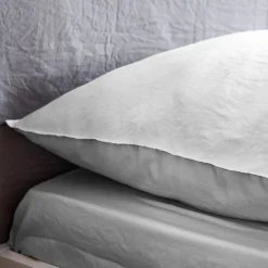 Linnea Drap housse uni 140x190 cm MILA 100% polyester micro lavée gris perle