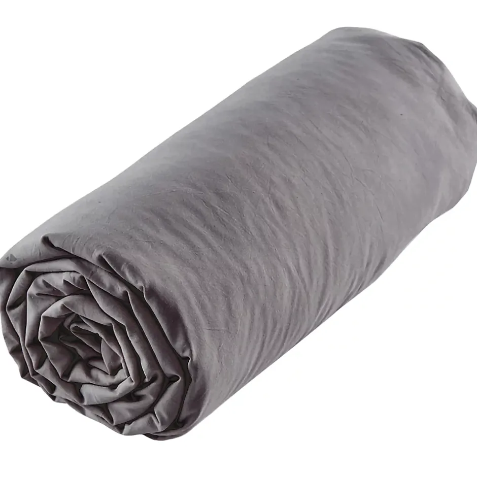 Linnea Drap housse uni 140x190 cm MILA polyester micro lavée gris anthracite Discount