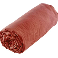 Linnea Drap housse uni 140x190 cm MILA polyester micro lavée rouge terracotta