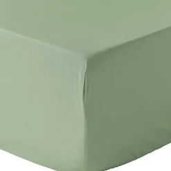 Housse De Rêve Drap housse 140x190 + 30 cm 100% Percale de Coton 80 fils Sauge Outlet