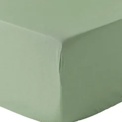Housse De Rêve Drap housse 160x200 + 30 cm 100% Percale de Coton 80 fils Sauge