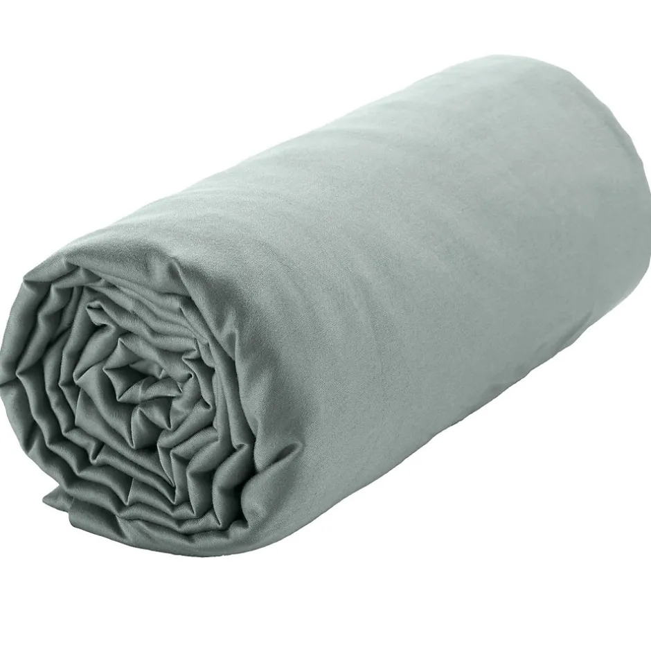 Housse De Rêve Drap housse 160x200 + 30 cm Satin de Coton Celadon