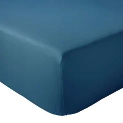 Linnea Drap housse 180x200 cm bonnet 40 cm percale de coton PASSION PERCALE bleu Cobalt