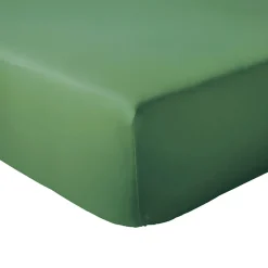 Linnea Drap housse 90x190 cm bonnet 30 coton ÉVASION Vert fougère Best