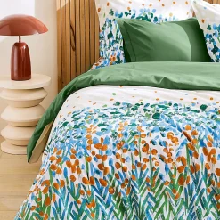 Linnea Drap housse 120x190 cm bonnet 30 coton ÉVASION Vert fougère New