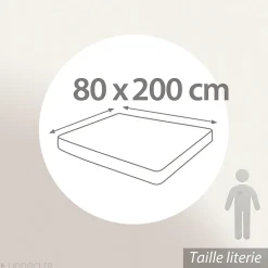 Linnea Drap housse 80x200 cm bonnet 30 coton ÉVASION Vert fougère