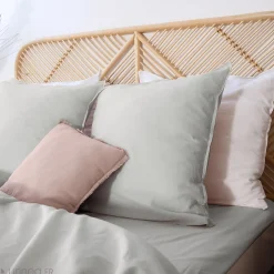Linnea Drap housse 140x190 cm coton lavé LINO gris
