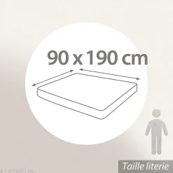 Linnea Drap housse 90x190 cm en 100% polyester microfibre LAGO écru bonnet 23 cm