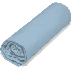 Linnea Drap housse 160x200 cm en 100% polyester microfibre LAGO bleu ciel bonnet 25 cm