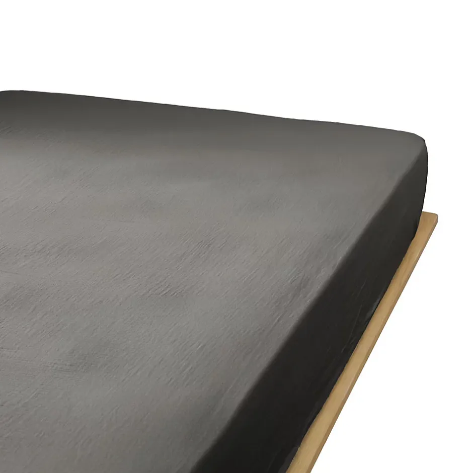 Housse De Rêve Drap housse 90x190 cm en Gaze de coton Granit Outlet