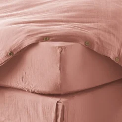 Housse De Rêve Drap housse 140x190 cm en Gaze de coton Rose