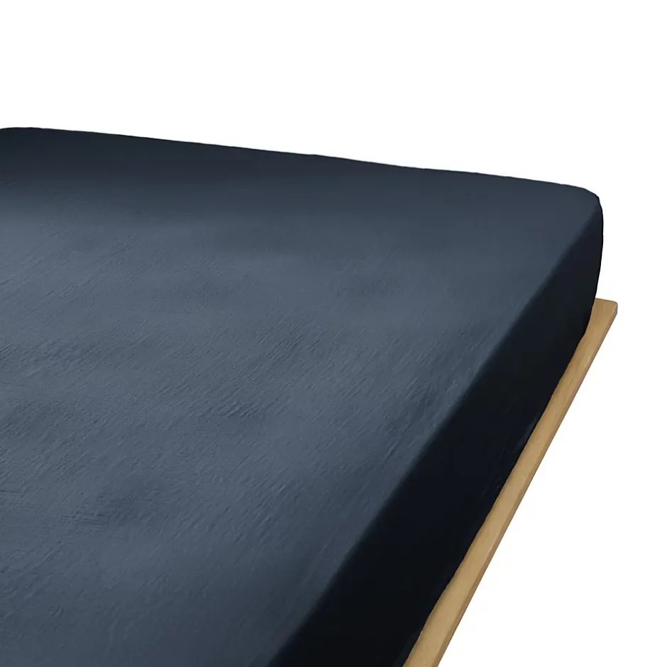 Housse De Rêve Drap housse 140x190 cm en Gaze de coton Minuit Discount