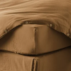 Housse De Rêve Drap housse 160x200 cm en Gaze de coton Camel