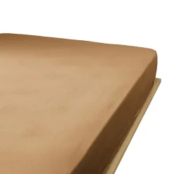 Housse De Rêve Drap housse 160x200 cm en Gaze de coton Camel