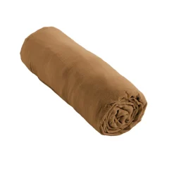 Housse De Rêve Drap housse 160x200 cm en Gaze de coton Camel