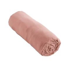 Housse De Rêve Drap housse 160x200 cm en Gaze de coton Rose Clearance
