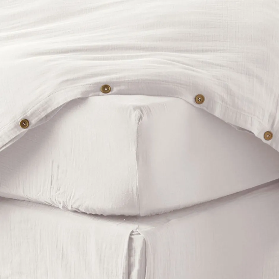 Housse De Rêve Drap housse 140x190 cm en Gaze de coton Chantilly