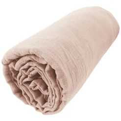 Housse De Rêve Drap housse 140x190 cm en Gaze de coton Guimauve
