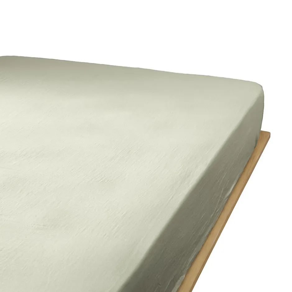 Housse De Rêve Drap housse 160x200 cm en Gaze de coton Vert d'eau