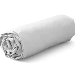 Linnea Drap housse 140x200 cm en percale lavée coton PERKAL blanc Saline bonnet 30 cm