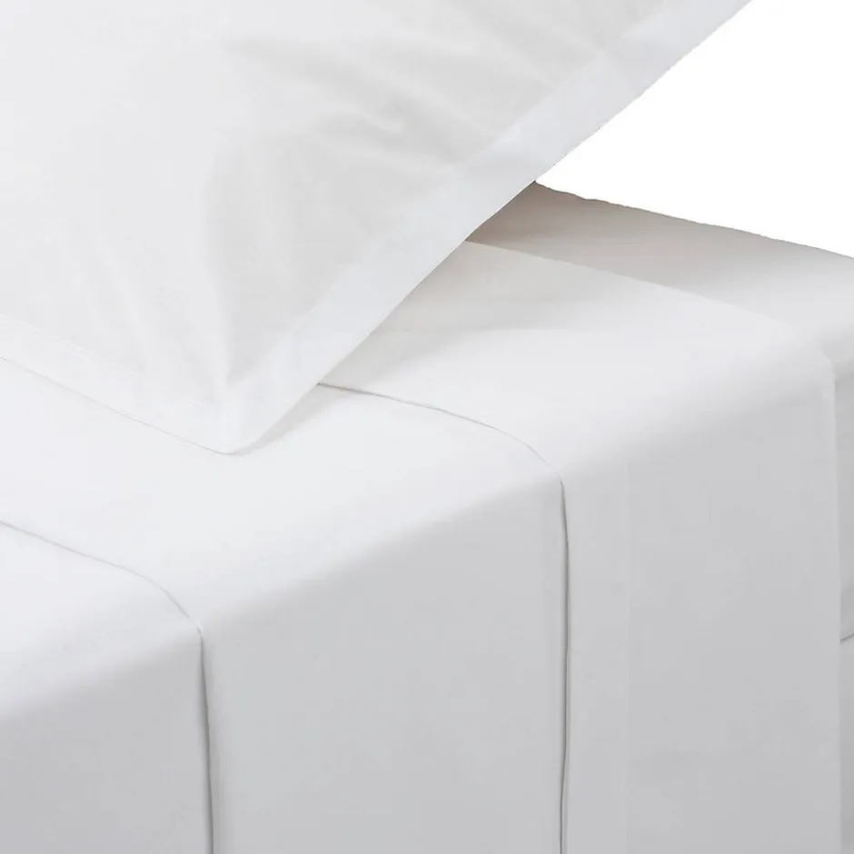 Atmosphera Créateur D'Intérieur Drap plat - percale - blanc - 180x290 cm - Atmosphera