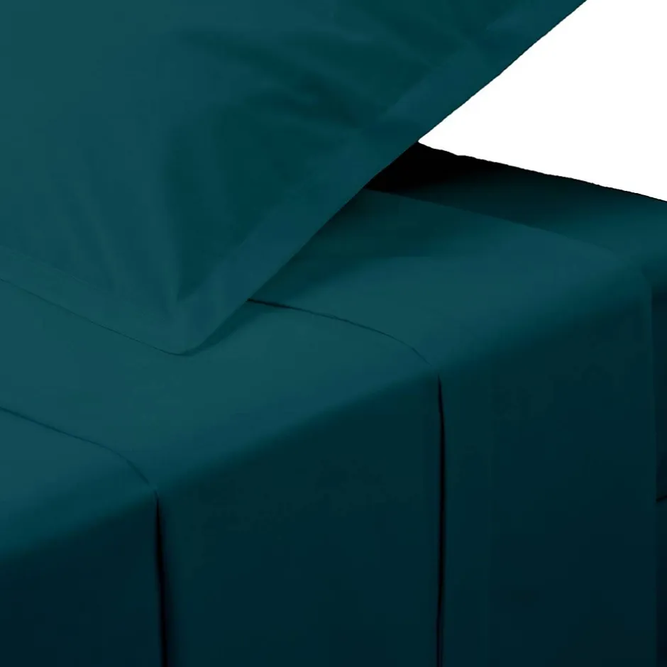 Atmosphera Créateur D'Intérieur Drap plat - percale - bleu - 180x290 cm - Atmosphera Discount