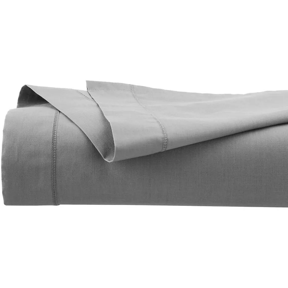 Atmosphera Créateur D'Intérieur Drap plat - percale - gris - 240x290 cm - Atmosphera