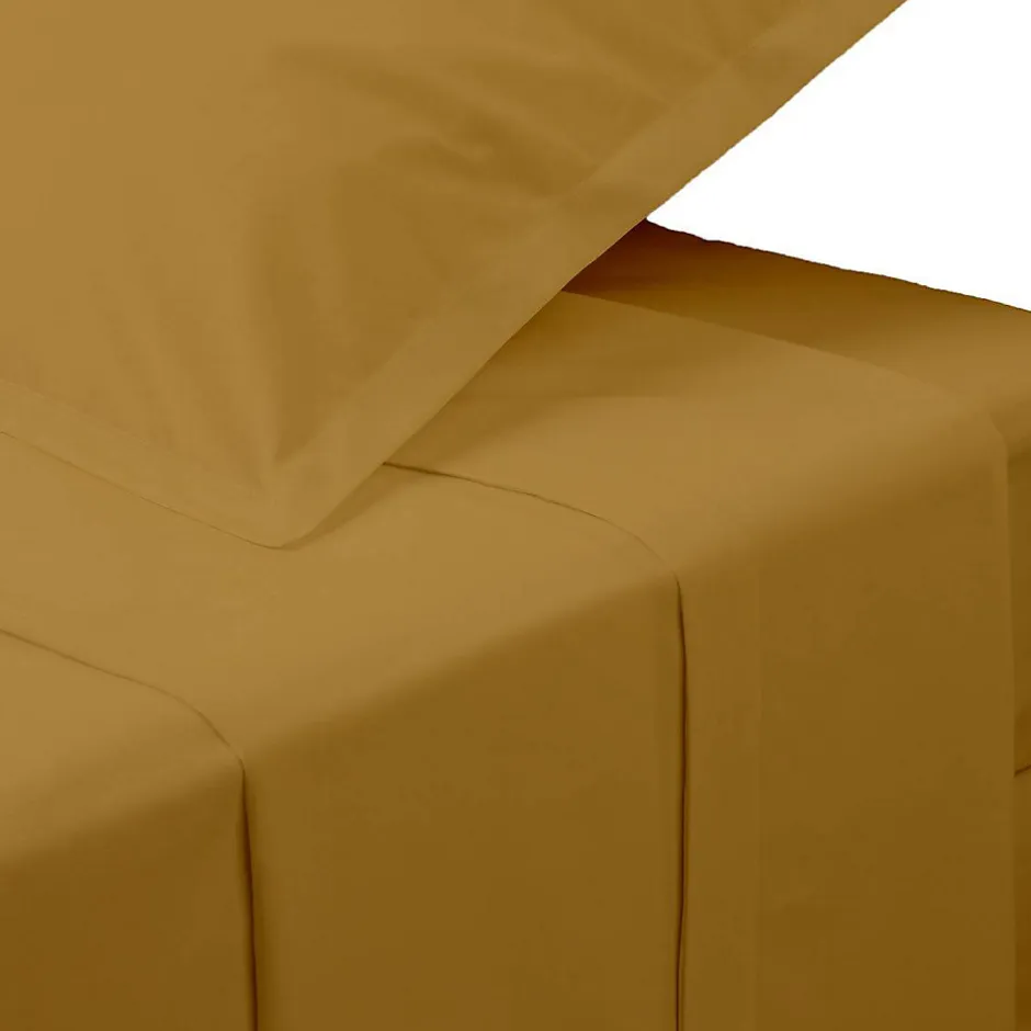 Atmosphera Créateur D'Intérieur Drap plat - percale - mordoré - 240x290 cm - Atmosphera