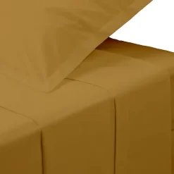 Atmosphera Créateur D'Intérieur Drap plat - percale - mordoré - 180x290 cm - Atmosphera Discount