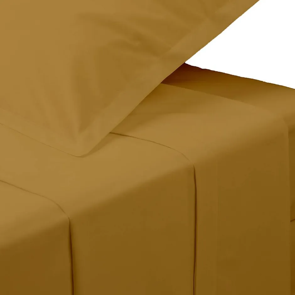 Atmosphera Créateur D'Intérieur Drap plat - percale - mordoré - 180x290 cm - Atmosphera Discount