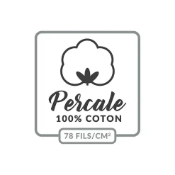 Douceur D'Intérieur Drap plat 2 personnes 240 x 300 cm Percale de coton 78 fils Coloris Bleu nuit