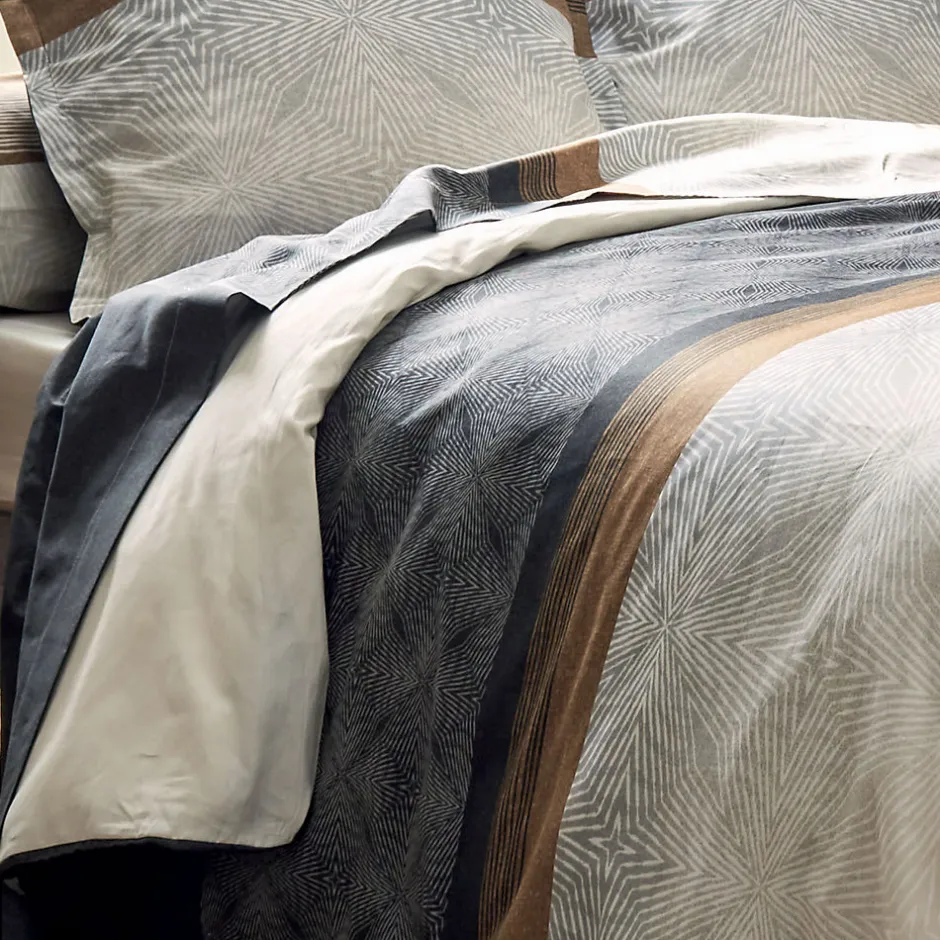 Tradilinge Drap plat au style graphique et masculin (240x310 cm - Noir)