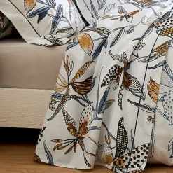Tradilinge Drap plat aux fleurs exubérantes (280x310 cm - Blanc)