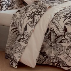 Tradilinge Drap plat aux impressions noires (240x310 cm - Beige)