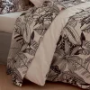 Tradilinge Drap plat aux impressions noires (280x325 cm - Beige)