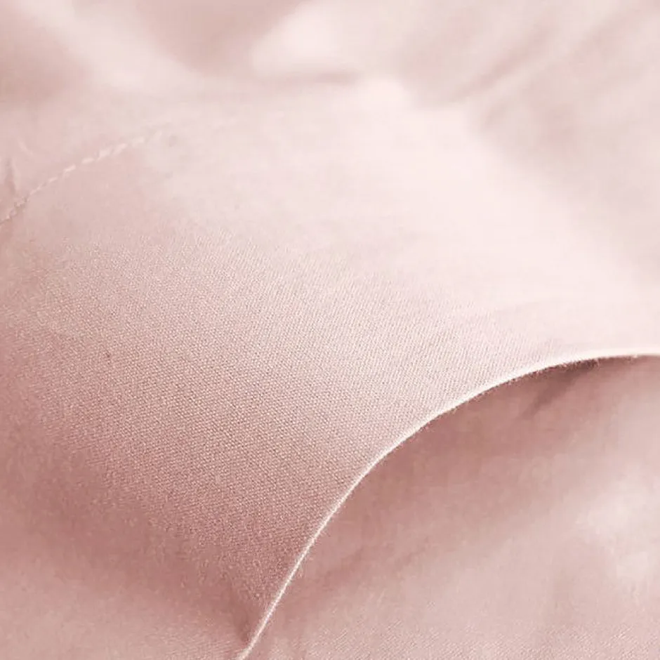 Coton Pur Drap plat Prémium 180x290 cm Rose dragée Outlet