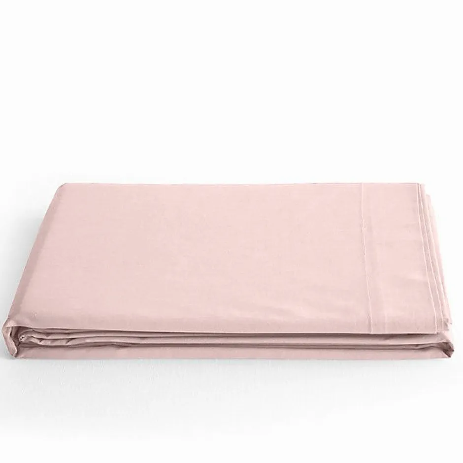 Coton Pur Drap plat Prémium 240 x 300 cm Rose Dragée