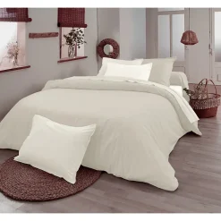 Tradilinge Drap plat en 100% coton biologique (240x300 cm - Sable) Outlet