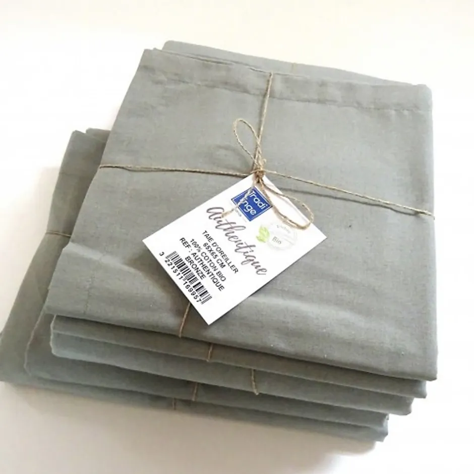 Tradilinge Drap plat en 100% coton biologique (180x290 cm - Marron Clair) Hot