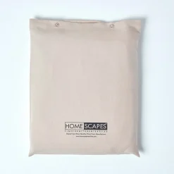 Homescapes Drap plat en lin lavé beige, 240x275 cm -