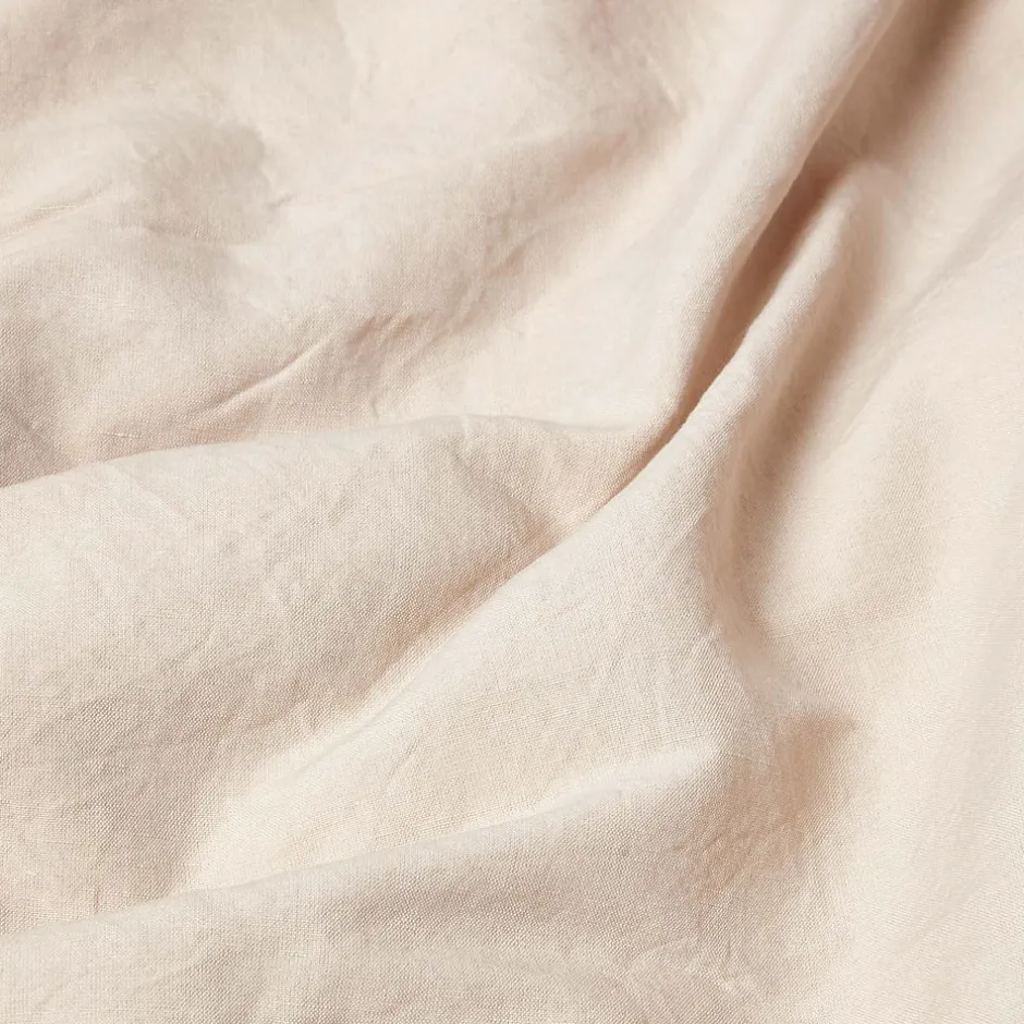 Homescapes Drap plat en lin lavé beige, 240x275 cm -