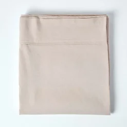 Homescapes Drap plat en lin lavé beige, 240x275 cm -