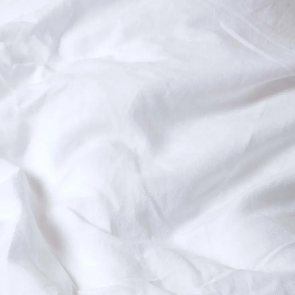 Homescapes Drap plat en lin lavé blanc, 240x275 cm - Discount