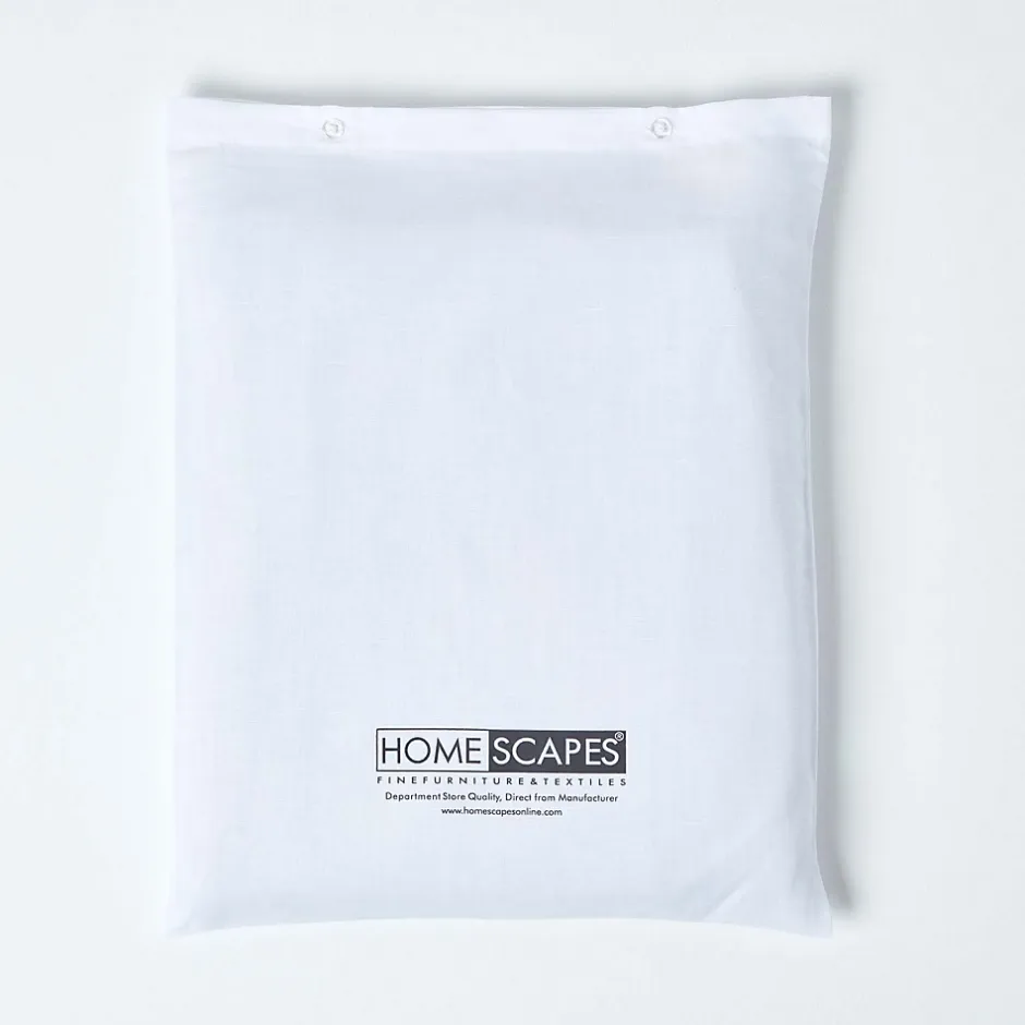 Homescapes Drap plat en lin lavé blanc, 275x275 cm - Outlet