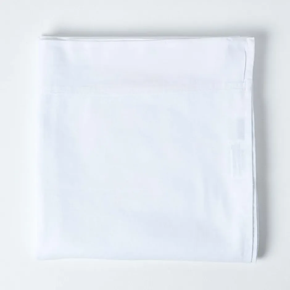 Homescapes Drap plat en lin lavé blanc, 275x275 cm - Outlet