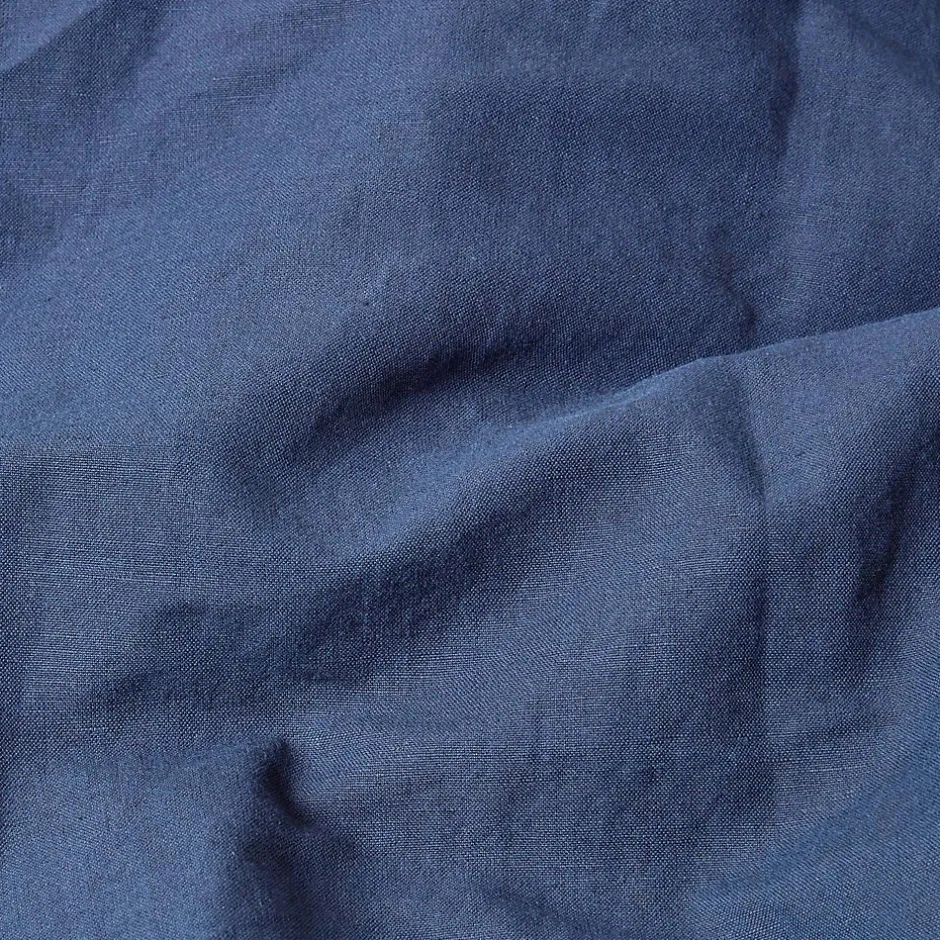 Homescapes Drap plat en lin lavé bleu marine, 230x255 cm -