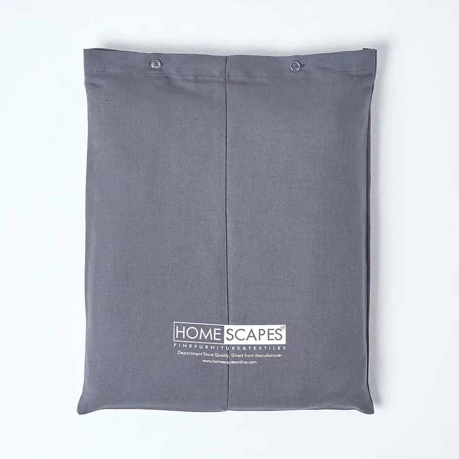 Homescapes Drap plat en lin lavé gris, 178x255 cm - Discount