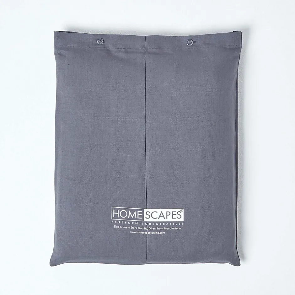 Homescapes Drap plat en lin lavé gris, 230x255 cm -