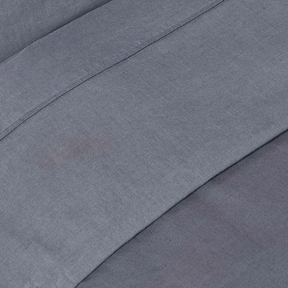 Homescapes Drap plat en lin lavé gris, 240x300 cm -